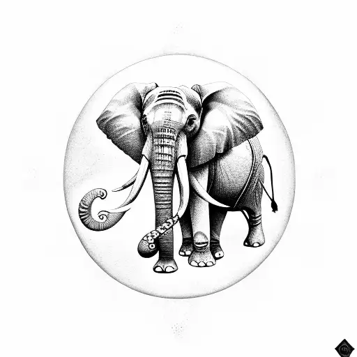 Elephant With Sanskrit Words