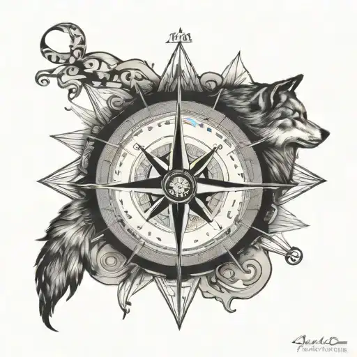Compass In Wolf's Paw