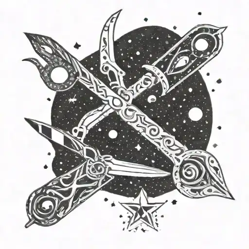 Scissors Cutting Through A Galaxy Of Stars