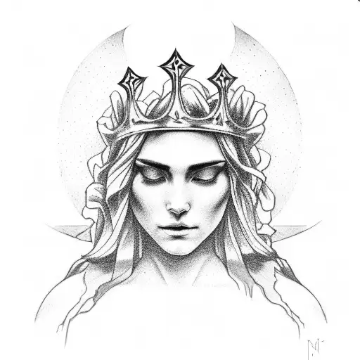 Cross With Praying Hands And Thorn Crown