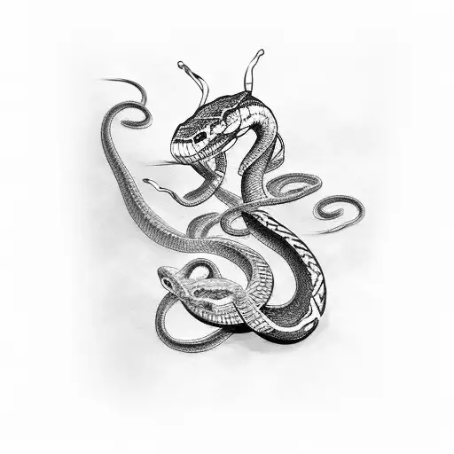 Snake Tattoo In Neck Bone