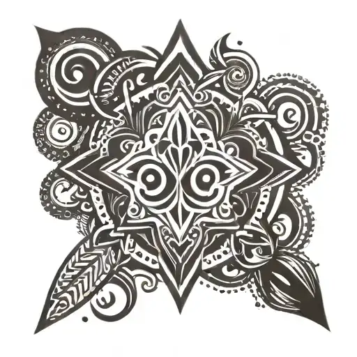 A Tribal-inspired Tattoo Featuring Meaningful Symbols Related To Spirituality And Love