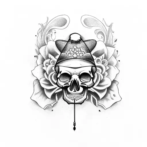 Chicano Skull With Hat