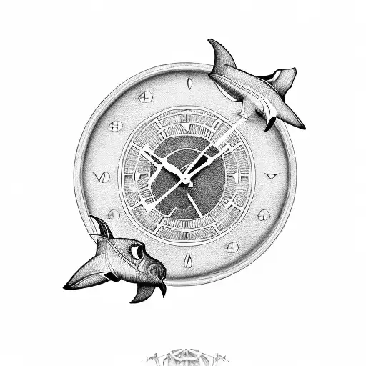 Clock With Sharks