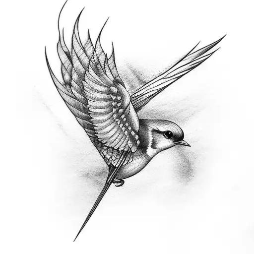 Flying Bird Robin With Prison Shackles On One Leg