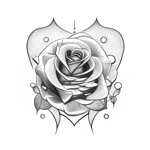 Rectangle Shaped Tattoo Of A Rose