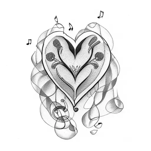 A Heart-shaped Music Sheet With Love Lyrics