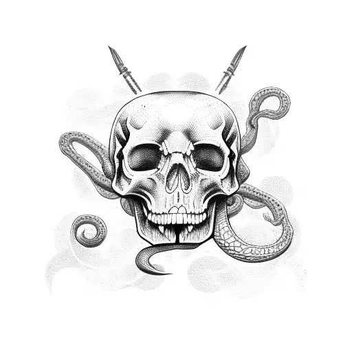 Snake With Skull Head