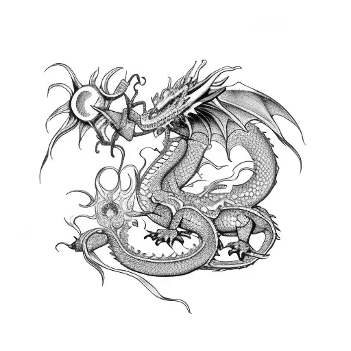Dragon With Chrysanthemum That He Holds On To
