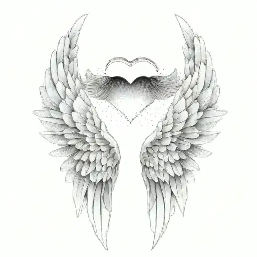 Angel Wings With Heart Shape