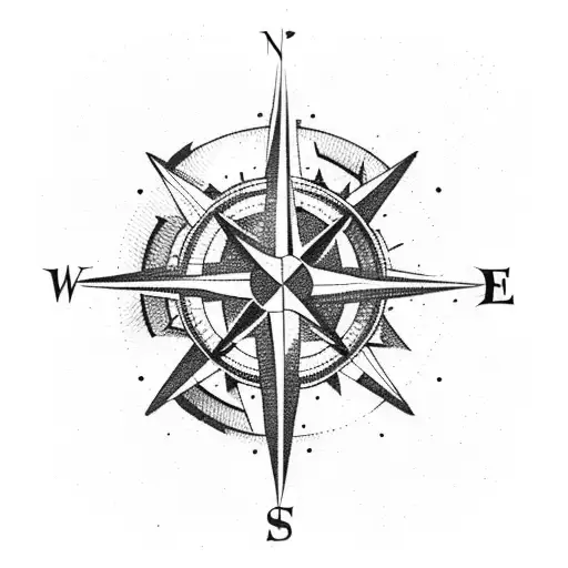 Compass With American Flag