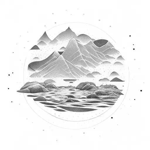 River Flowing To An Ocean With A Couple Holding Hands