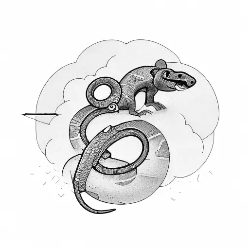 Urban Snake Eating A Nerdy Rat