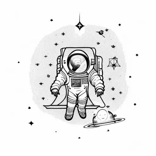 Astronaut In Space Looking At Stars While Sitting In A Chair