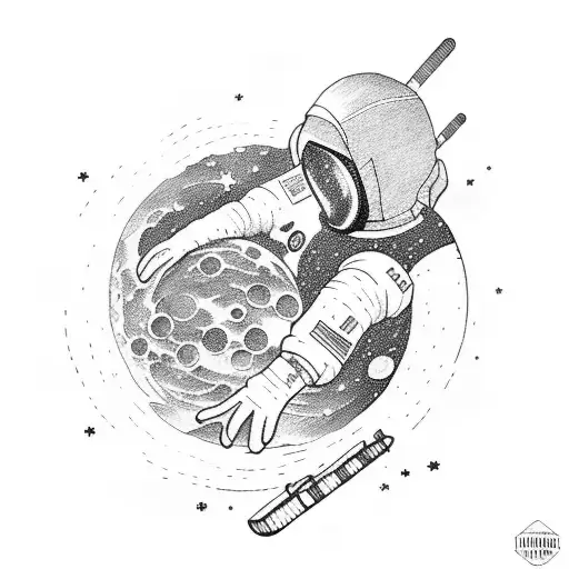 Astronaut Golfing On The Moon