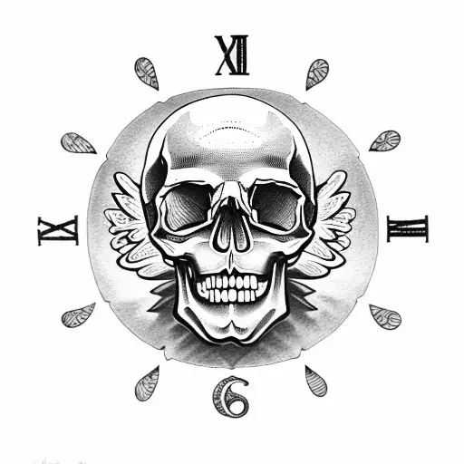 Skull Rose Angel Time Teller