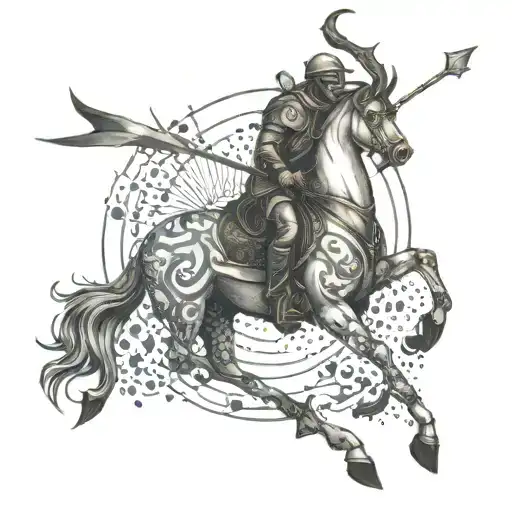 Overcoming Adversity With A Warrior Spirit Tattoo Featuring A Sagittarius Symbol