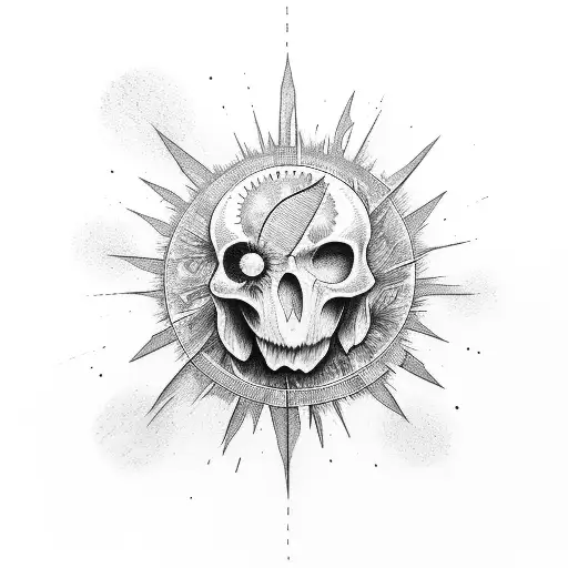 Broken Head With Sun Inside