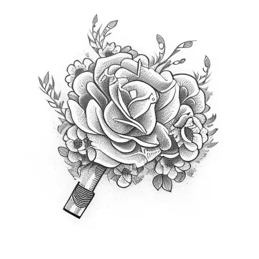 Gun With Flowers Out Of Barrel