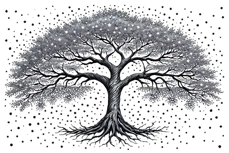 Tree Of Life Starry Background