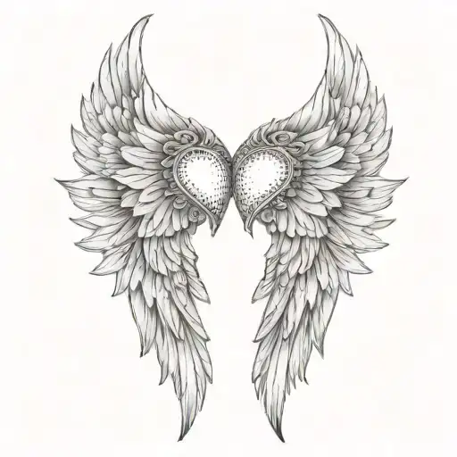 Angel Wings With Heart Shape