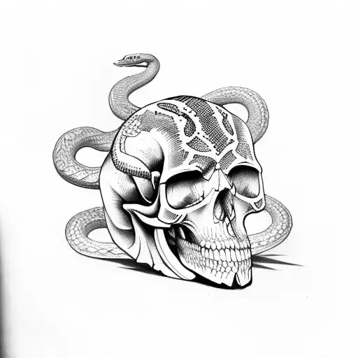 Snake With Skull Head