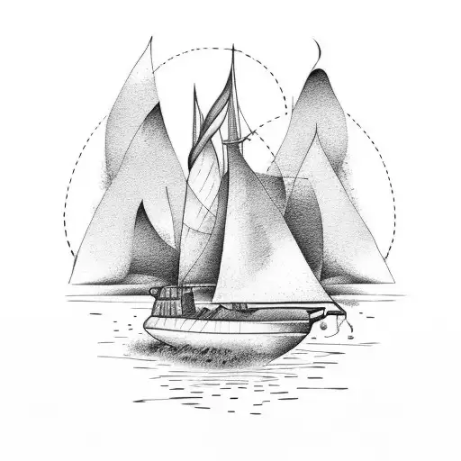 Sailing Boat On Fire