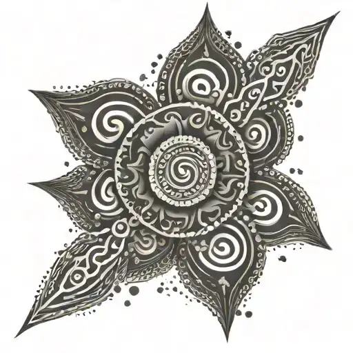 A Tribal Design Incorporating The Years 1973 And 1974 In A Creative Way