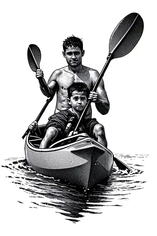 Father And Son Sea Kayaking