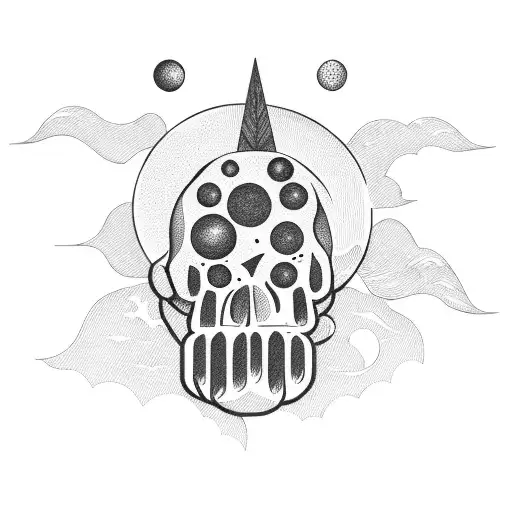 Cactus And Moon Coming Out Of Skull