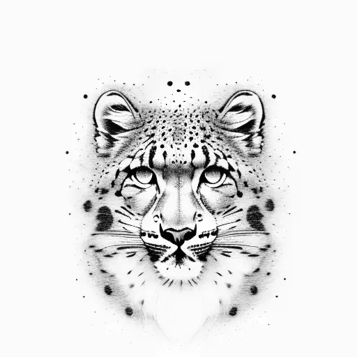 Dark Red Snow Leopard At Twilight