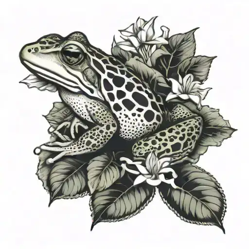 Frog With Lilly Pads And English Ivy Half Sleeve