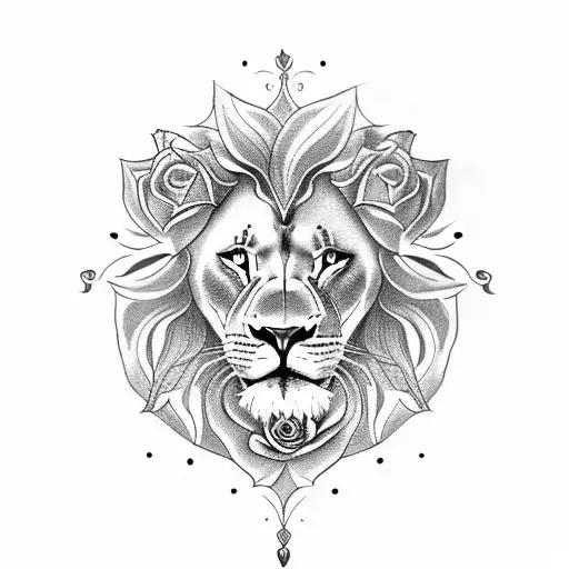 Sleeve With Lion With Rose And Greek Wording