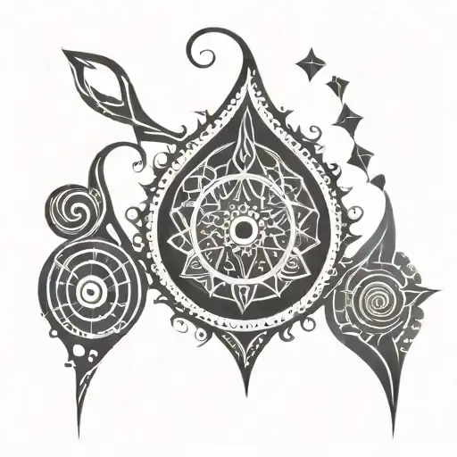 A Tribal Design Incorporating The Years 1973 And 1974 In A Creative Way