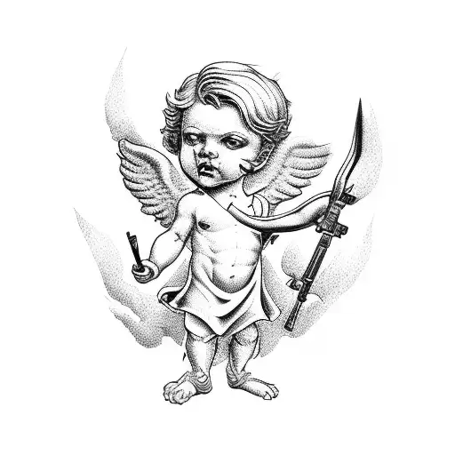 Cupid With Gun Hand