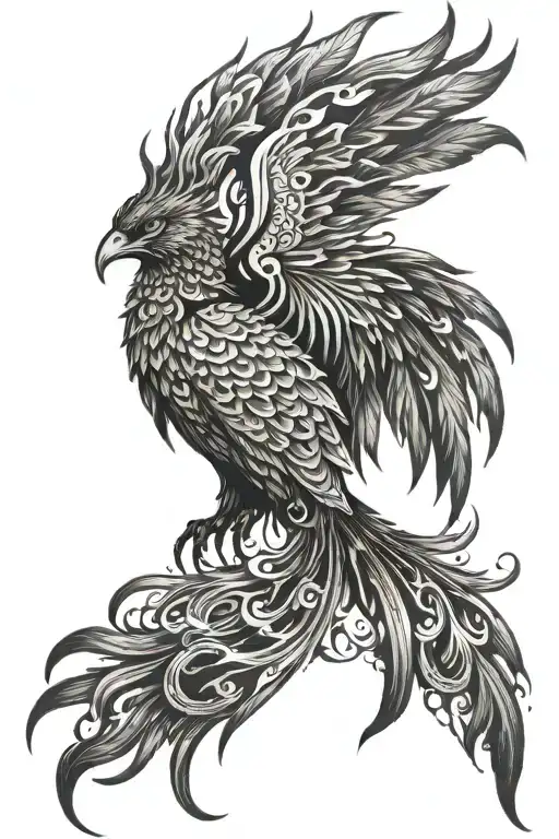 Phoenix Rising From Flames