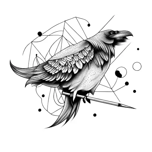 Feminine Raven And Arrows