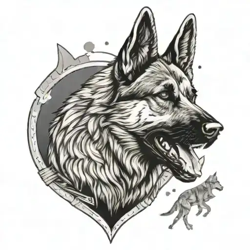 A German Shepherd Dog Fighting In An Mma Ring