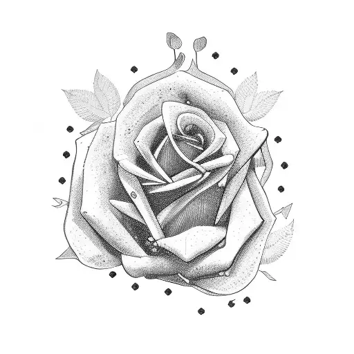 Tree And The Word Esparza On The Stem Of The Rose