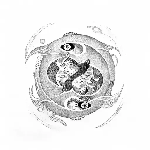 Fish Ying Yang Black