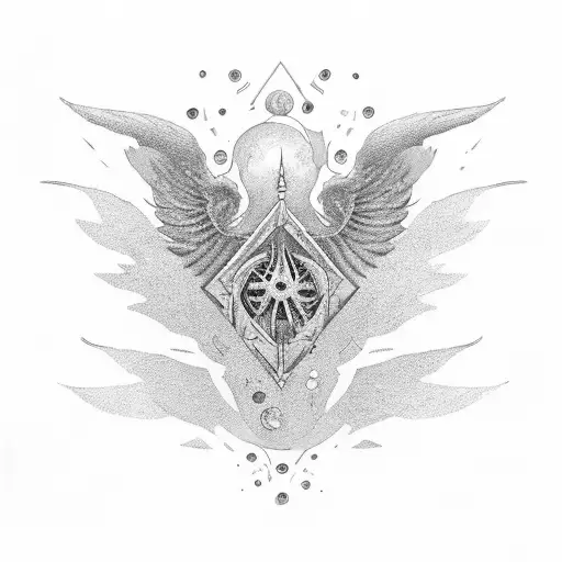 One Destroyed One Beautiful Wing Come Out Of A Pentagramm