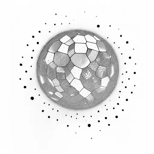 A Disco Ball That's Also A Moon In Black And White