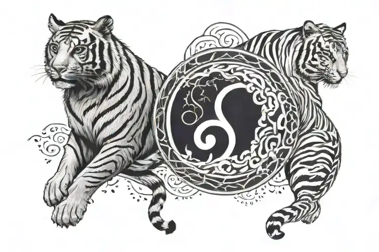 Yin & Yang Represented By Tiger