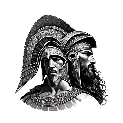 Spartan Warrior And Coliseum