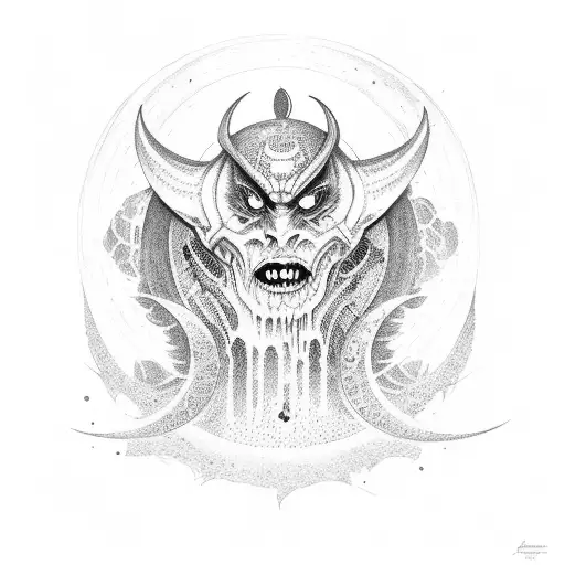 Moon With Demon Face