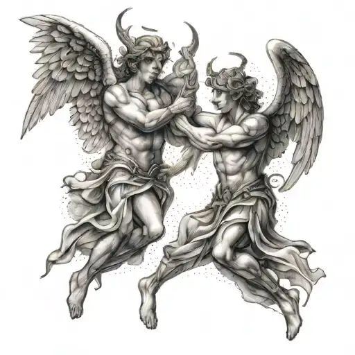 Angel Fighting With Devil