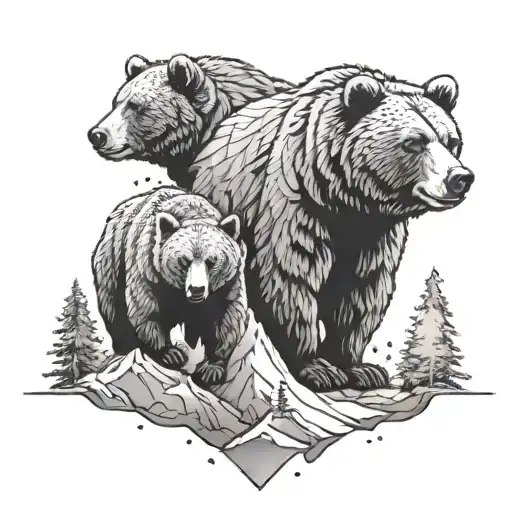 Bears On Mountain