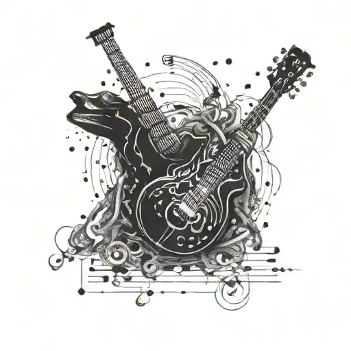 An Animal Silhouette Made Of Musical Instruments