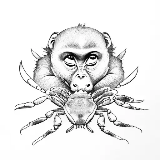 Monkey With Crab
