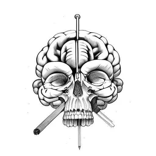 Grim Reaper Holding Brain